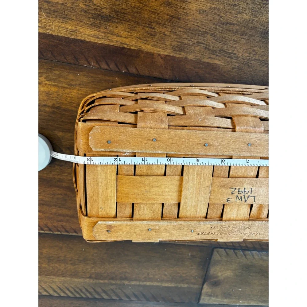 Vintage 1992 Longaberger Handwoven Rectangular Basket Dresden Ohio USA LAW 3